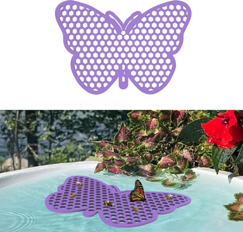 BEE PONTOON Bee Watering Station, Butterfly Watering Station, Garden Decor - Butterfly - Purple - 1 Pc - Image 1